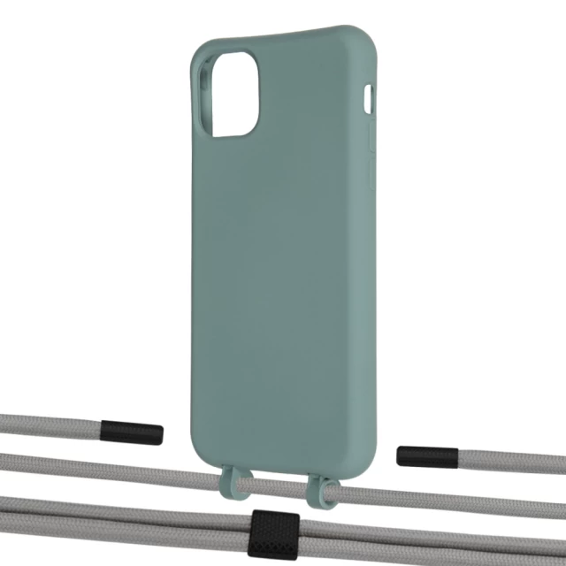 Чехол Upex Alter Eyelets for iPhone 11 Pro Max Basil with Twine Gray and Fausset Matte Black (UP107412)