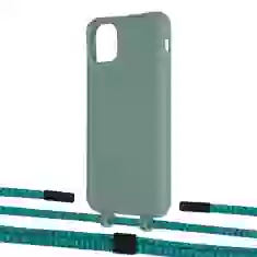 Чохол Upex Alter Eyelets for iPhone 11 Pro Max Basil with Twine Cyan and Fausset Matte Black (UP107415)