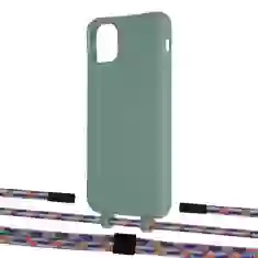 Чехол Upex Alter Eyelets for iPhone 11 Pro Max Basil with Twine Blue Sunset and Fausset Matte Black (UP107417)