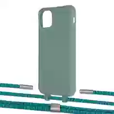 Чехол Upex Alter Eyelets for iPhone 11 Pro Max Basil with Twine Cyan and Fausset Silver (UP107432)