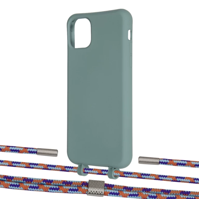 Чохол Upex Alter Eyelets for iPhone 11 Pro Max Basil with Twine Blue Sunset and Fausset Silver (UP107434)