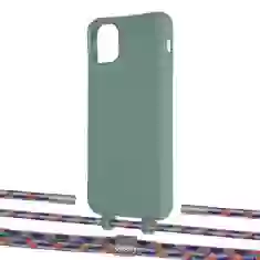 Чехол Upex Alter Eyelets for iPhone 11 Pro Max Basil with Twine Blue Sunset and Fausset Silver (UP107434)