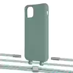 Чохол Upex Alter Eyelets for iPhone 11 Pro Max Basil with Twine Turquoise and Fausset Silver (UP107435)