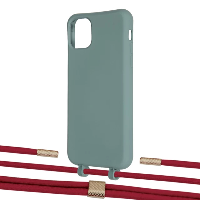 Чехол Upex Alter Eyelets for iPhone 11 Pro Max Basil with Twine Red and Fausset Gold (UP107442)