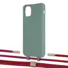 Чехол Upex Alter Eyelets for iPhone 11 Pro Max Basil with Twine Red and Fausset Gold (UP107442)