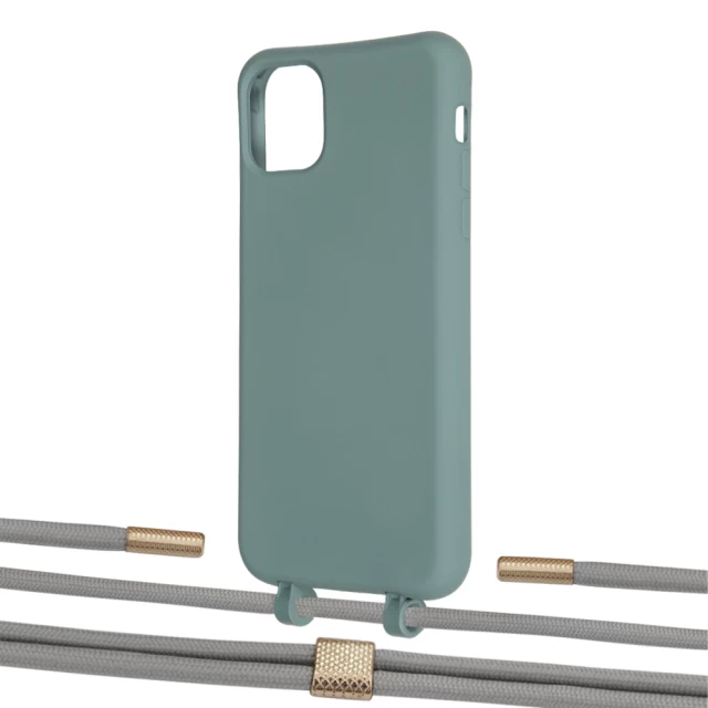 Чохол Upex Alter Eyelets for iPhone 11 Pro Max Basil with Twine Gray and Fausset Gold (UP107446)