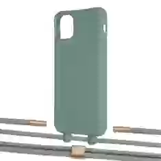 Чехол Upex Alter Eyelets for iPhone 11 Pro Max Basil with Twine Gray and Fausset Gold (UP107446)