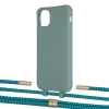 Чохол Upex Alter Eyelets for iPhone 11 Pro Max Basil with Twine Cyan and Fausset Gold (UP107449)