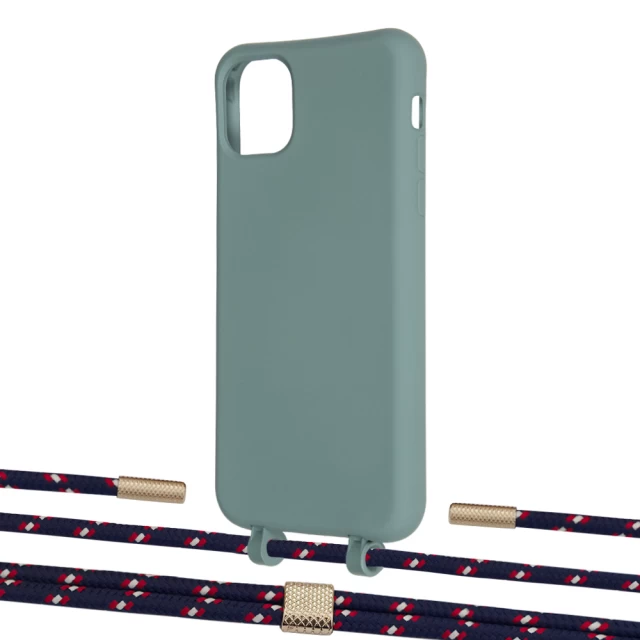 Чохол Upex Alter Eyelets for iPhone 11 Pro Max Basil with Twine Blue Marine and Fausset Gold (UP107453)