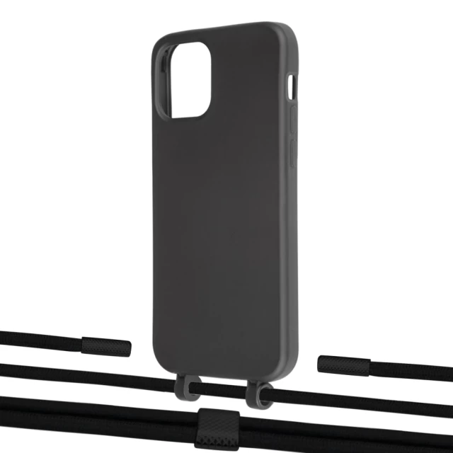 Чохол Upex Alter Eyelets for iPhone 12 | 12 Pro Onyx with Twine Black  and Fausset Matte Black (UP107506)