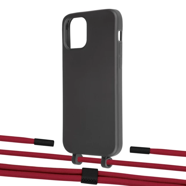 Чехол Upex Alter Eyelets for iPhone 12 | 12 Pro Onyx with Twine Red and Fausset Matte Black (UP107510)