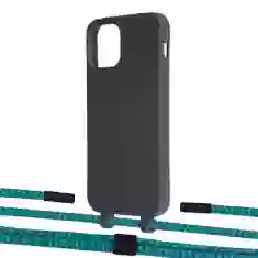 Чохол Upex Alter Eyelets for iPhone 12 | 12 Pro Onyx with Twine Cyan and Fausset Matte Black (UP107517)