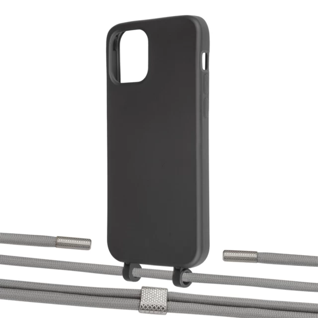 Чехол Upex Alter Eyelets for iPhone 12 | 12 Pro Onyx with Twine Gray and Fausset Silver (UP107531)