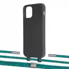 Чехол Upex Alter Eyelets for iPhone 12 | 12 Pro Onyx with Twine Cyan and Fausset Silver (UP107534)