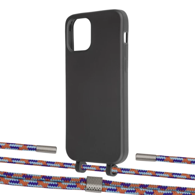 Чехол Upex Alter Eyelets for iPhone 12 | 12 Pro Onyx with Twine Blue Sunset and Fausset Silver (UP107536)