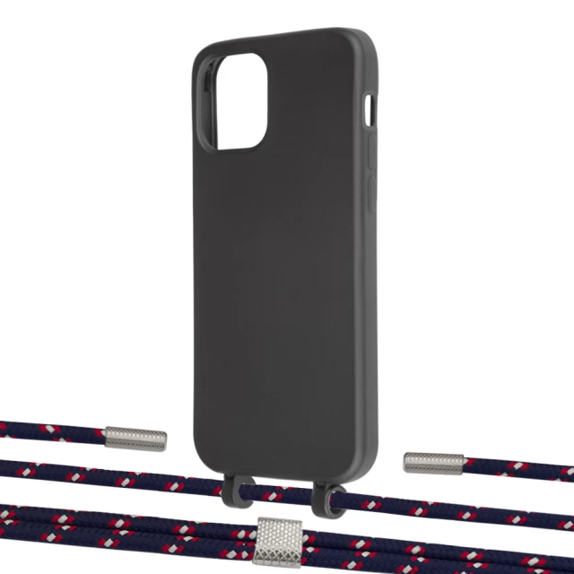 Чехол Upex Alter Eyelets for iPhone 12 | 12 Pro Onyx with Twine Blue Marine and Fausset Silver (UP107538)