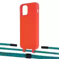 Чехол Upex Alter Eyelets for iPhone 12 | 12 Pro Red with Twine Cyan and Fausset Matte Black (UP107568)