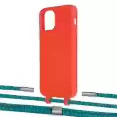 Чохол Upex Alter Eyelets for iPhone 12 | 12 Pro Red with Twine Cyan and Fausset Silver (UP107585)