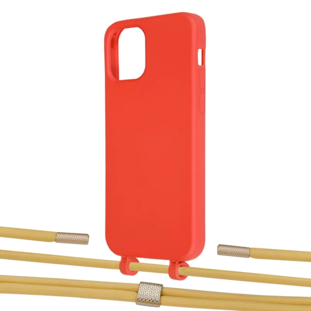 Чохол Upex Alter Eyelets for iPhone 12 | 12 Pro Red with Twine Sunflower and Fausset Gold (UP107597)