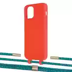 Чехол Upex Alter Eyelets for iPhone 12 | 12 Pro Red with Twine Cyan and Fausset Gold (UP107602)