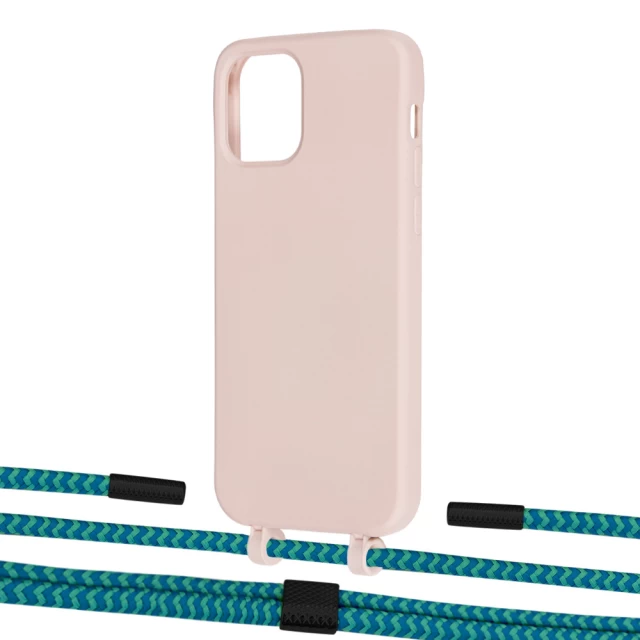 Чехол Upex Alter Eyelets for iPhone 12 | 12 Pro Crepe with Twine Cyan and Fausset Matte Black (UP107619)