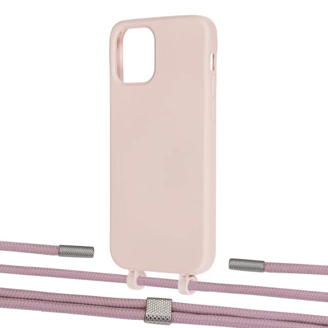 Чохол Upex Alter Eyelets for iPhone 12 | 12 Pro Crepe with Twine Rose Gold and Fausset Silver (UP107627)