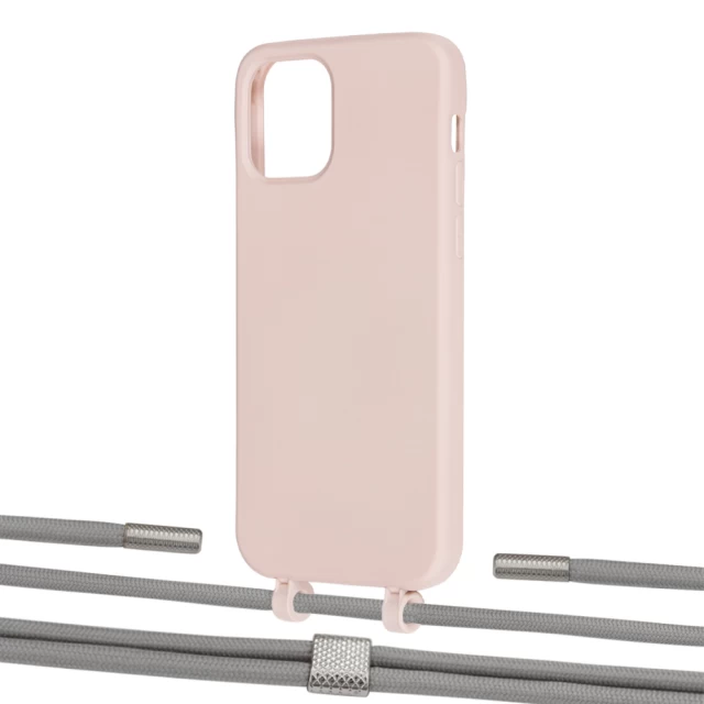 Чохол Upex Alter Eyelets for iPhone 12 | 12 Pro Crepe with Twine Gray and Fausset Silver (UP107633)