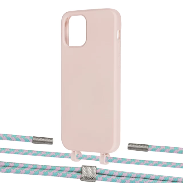 Чехол Upex Alter Eyelets for iPhone 12 | 12 Pro Crepe with Twine Turquoise and Fausset Silver (UP107639)