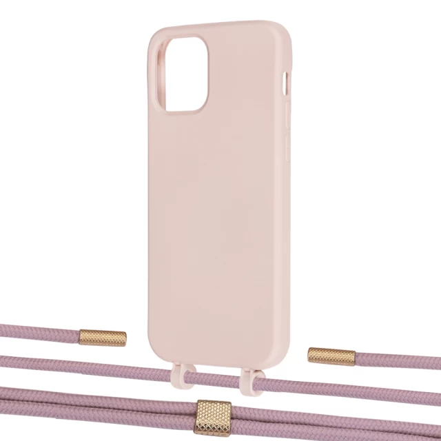 Чехол Upex Alter Eyelets for iPhone 12 | 12 Pro Crepe with Twine Rose Gold and Fausset Gold (UP107644)