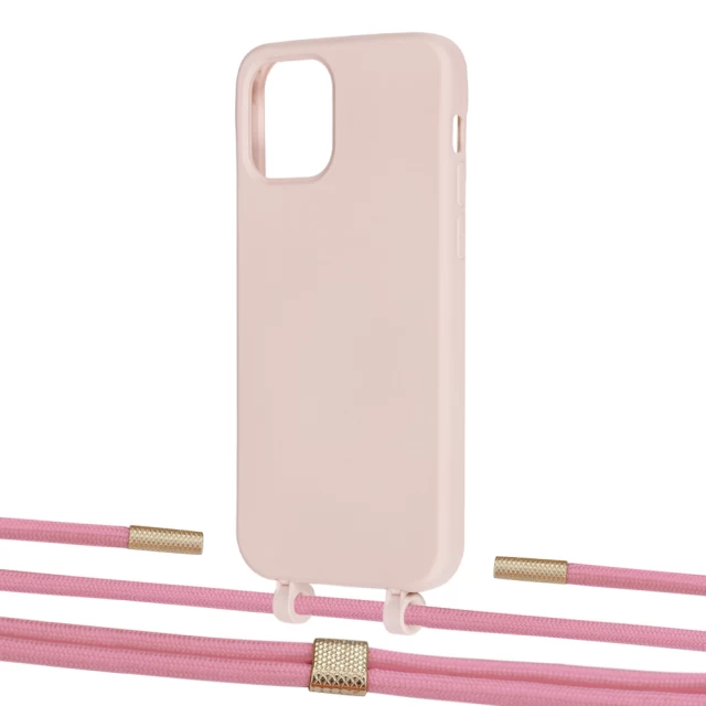 Чехол Upex Alter Eyelets for iPhone 12 | 12 Pro Crepe with Twine Coral and Fausset Gold (UP107645)