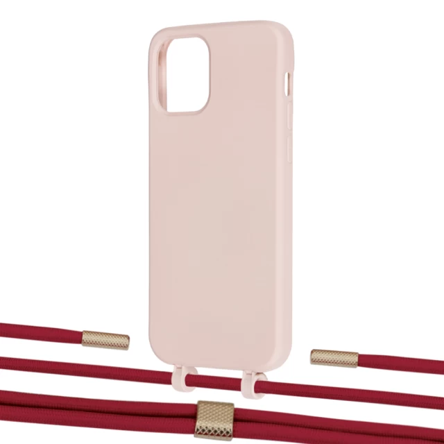 Чехол Upex Alter Eyelets for iPhone 12 | 12 Pro Crepe with Twine Red and Fausset Gold (UP107646)