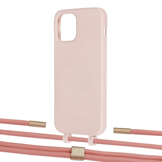 Чехол Upex Alter Eyelets for iPhone 12 | 12 Pro Crepe with Twine Cantaloupe and Fausset Gold (UP107647)