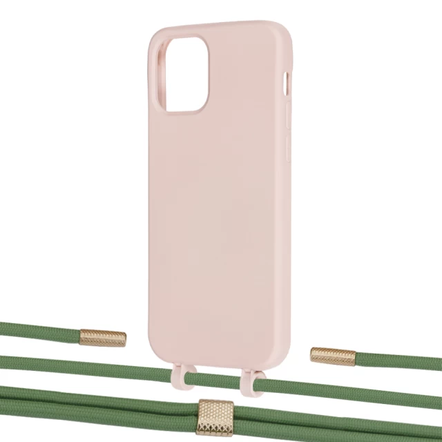 Чехол Upex Alter Eyelets for iPhone 12 | 12 Pro Crepe with Twine Mint and Fausset Gold (UP107651)