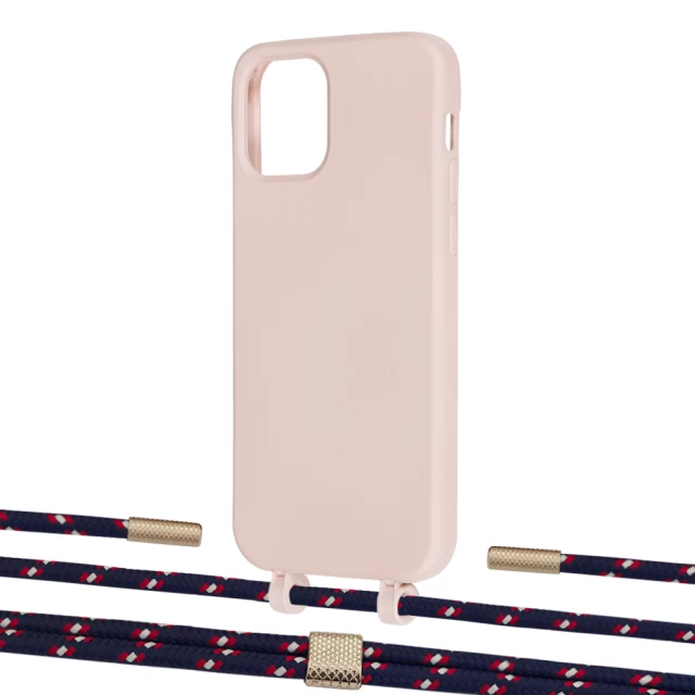 Чохол Upex Alter Eyelets for iPhone 12 | 12 Pro Crepe with Twine Blue Marine and Fausset Gold (UP107657)