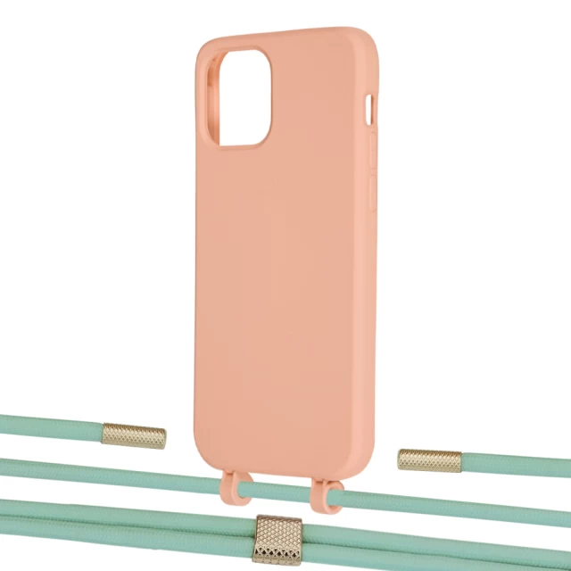 Чохол Upex Alter Eyelets for iPhone 12 | 12 Pro Tangerine with Twine Pistachio and Fausset Gold (UP107751)