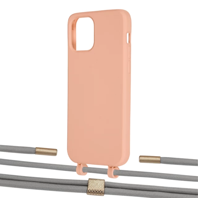 Чехол Upex Alter Eyelets for iPhone 12 | 12 Pro Tangerine with Twine Gray and Fausset Gold (UP107752)