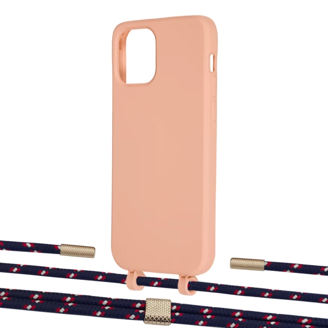 Чехол Upex Alter Eyelets for iPhone 12 | 12 Pro Tangerine with Twine Blue Marine and Fausset Gold (UP107759)