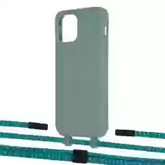 Чохол Upex Alter Eyelets for iPhone 12 | 12 Pro Basil with Twine Cyan and Fausset Matte Black (UP107772)