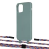 Чехол Upex Alter Eyelets for iPhone 12 | 12 Pro Basil with Twine Blue Sunset and Fausset Matte Black (UP107774)