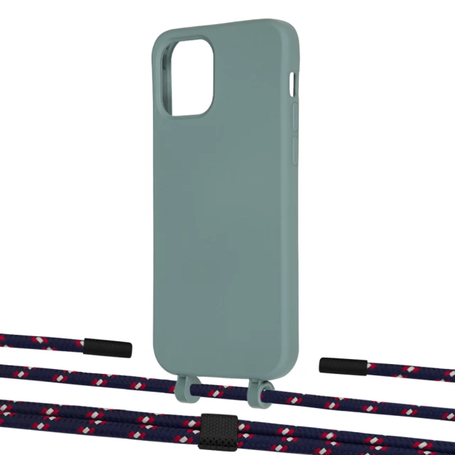 Чохол Upex Alter Eyelets for iPhone 12 | 12 Pro Basil with Twine Blue Marine and Fausset Matte Black (UP107776)