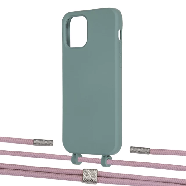 Чохол Upex Alter Eyelets for iPhone 12 | 12 Pro Basil with Twine Rose Gold and Fausset Silver (UP107780)