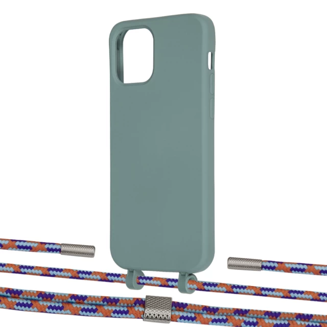 Чохол Upex Alter Eyelets for iPhone 12 | 12 Pro Basil with Twine Blue Sunset and Fausset Silver (UP107791)