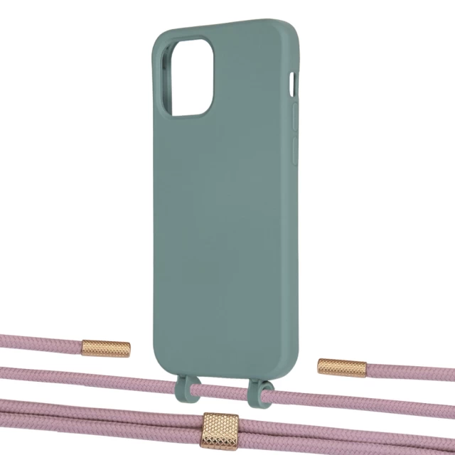 Чохол Upex Alter Eyelets for iPhone 12 | 12 Pro Basil with Twine Rose Gold and Fausset Gold (UP107797)