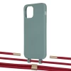 Чехол Upex Alter Eyelets for iPhone 12 | 12 Pro Basil with Twine Red and Fausset Gold (UP107799)