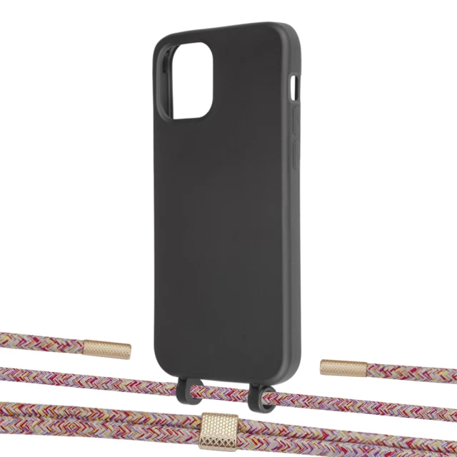 Чехол Upex Alter Eyelets for iPhone 12 Pro Max Onyx with Twine Mulberry and Fausset Gold (UP107907)