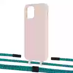 Чохол Upex Alter Eyelets for iPhone 12 Pro Max Crepe with Twine Cyan and Fausset Matte Black (UP107976)