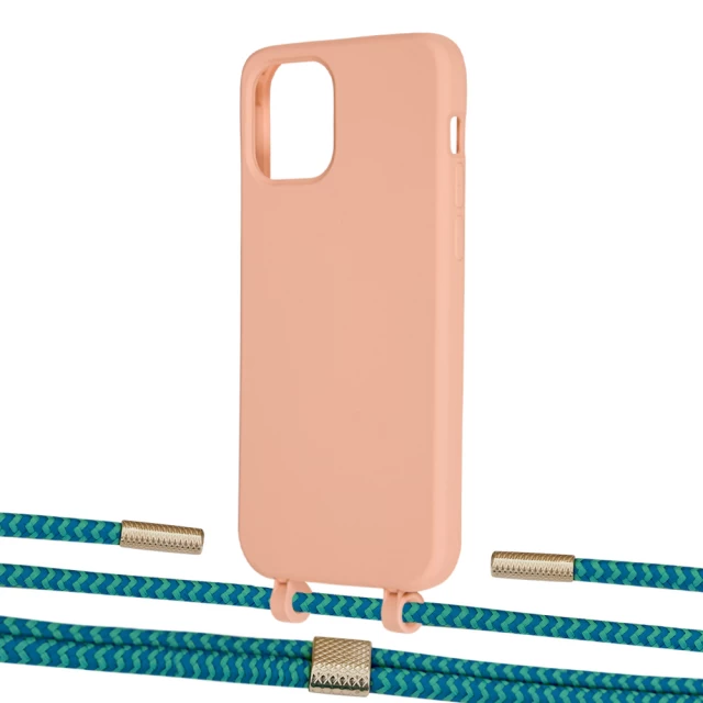 Чехол Upex Alter Eyelets for iPhone 12 Pro Max Tangerine with Twine Cyan and Fausset Gold (UP108112)