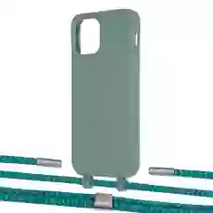 Чохол Upex Alter Eyelets for iPhone 12 Pro Max Basil with Twine Cyan and Fausset Silver (UP108146)