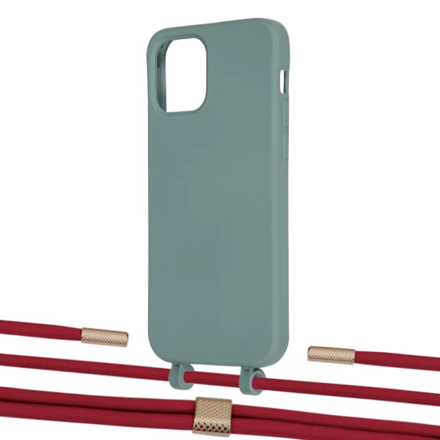 Чехол Upex Alter Eyelets for iPhone 12 Pro Max Basil with Twine Red and Fausset Gold (UP108156)