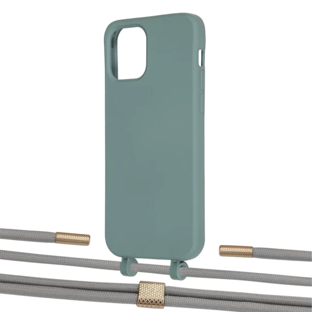 Чохол Upex Alter Eyelets for iPhone 12 Pro Max Basil with Twine Gray and Fausset Gold (UP108160)